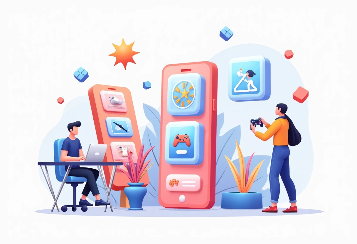 Mobile gaming app icons