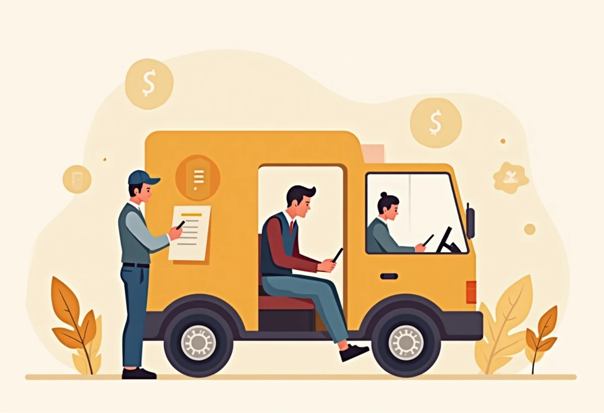 Chauffeur-livreur en route