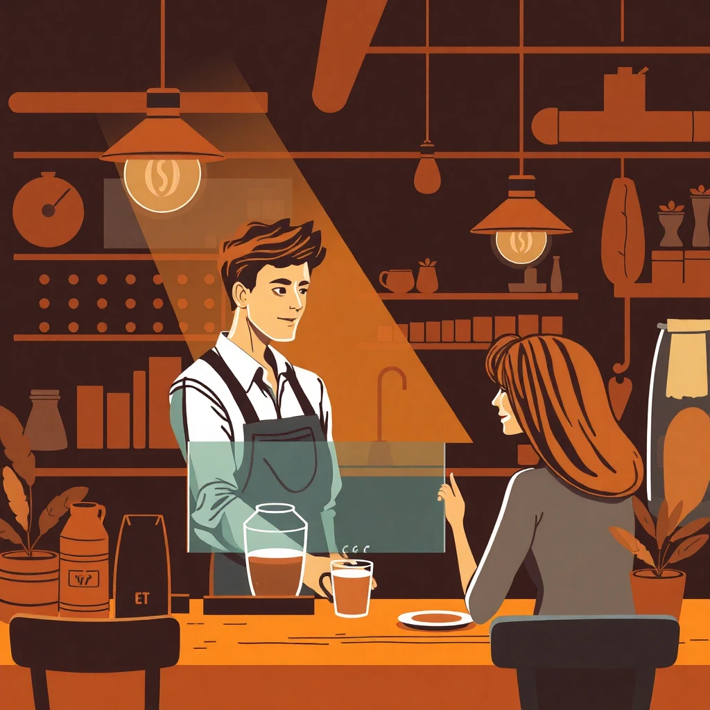 Barista em um café