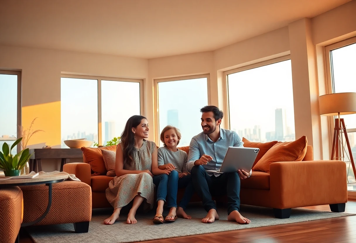 Family in a two-bedroom apartment