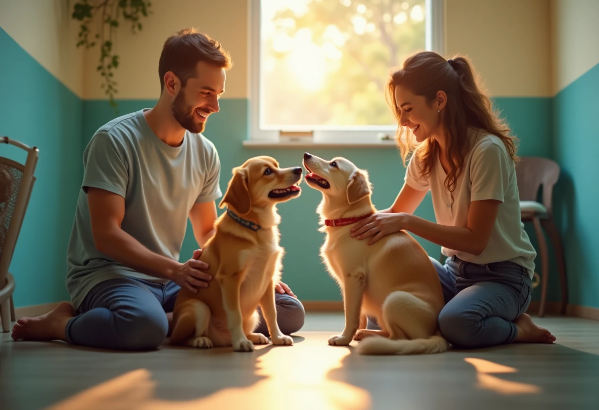 Interacting with pets at the shelter