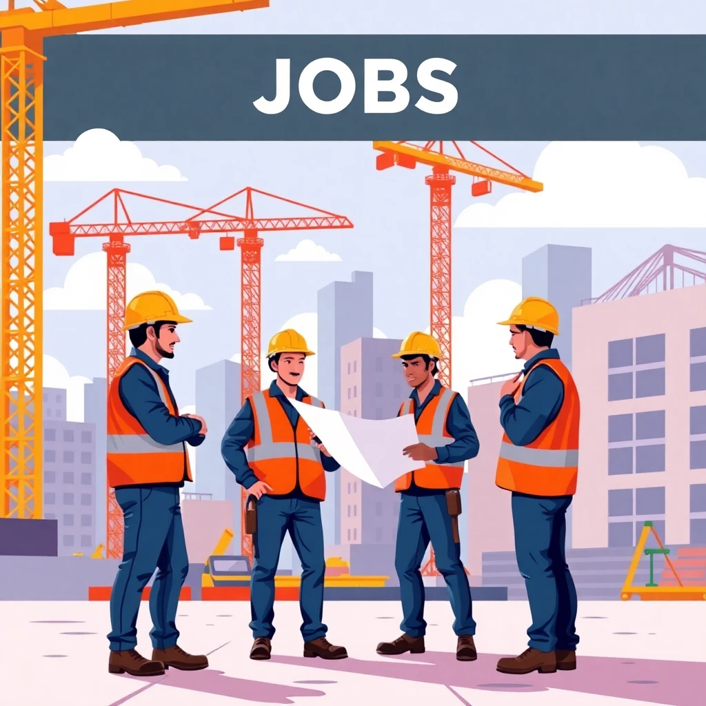 Construction workers planning on site