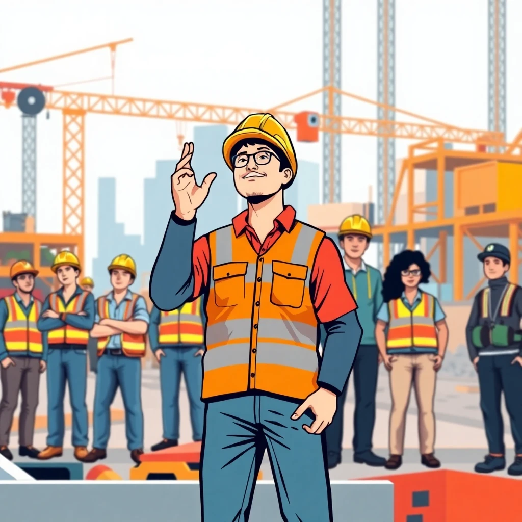 Foreman managing a construction site