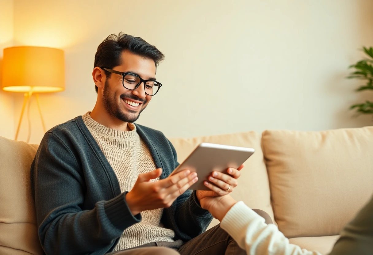 Browsing personal loans on a tablet