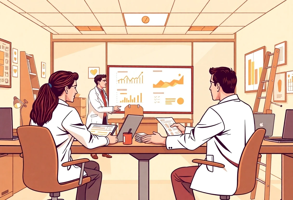 Team discussion in a hospital