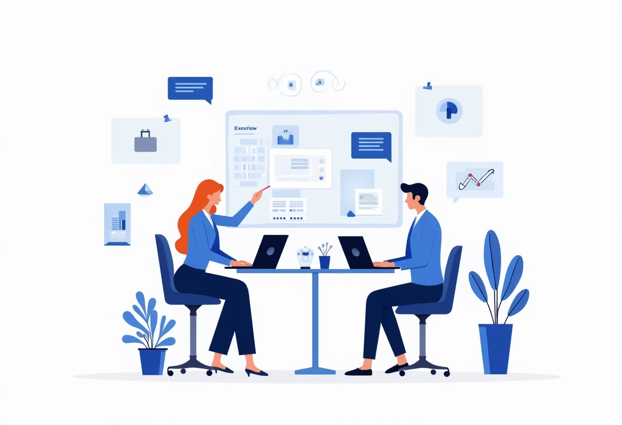 On-site teamwork illustration