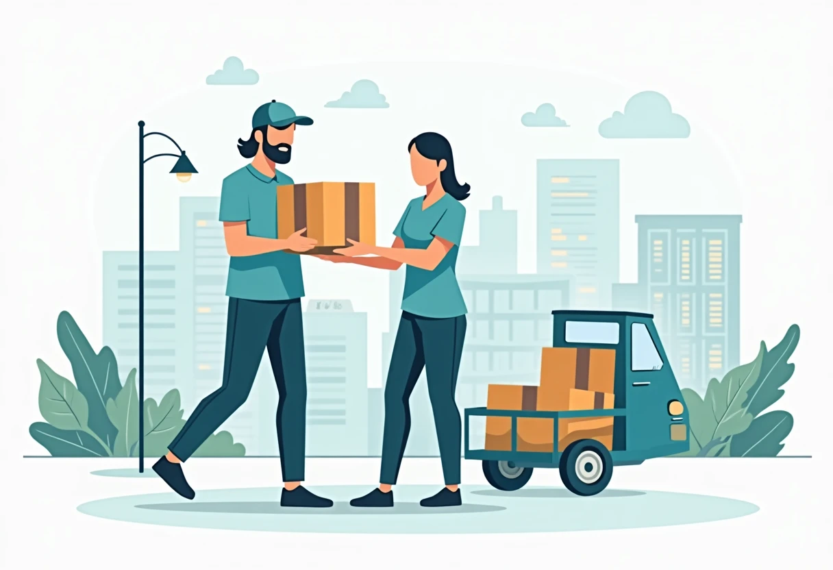 Dynamic delivery driver in action