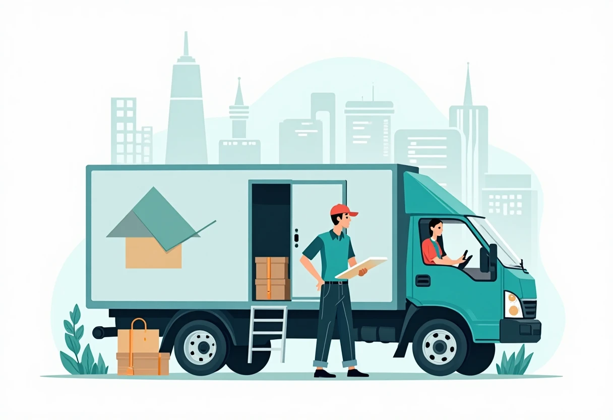 Professional delivery driver with a truck