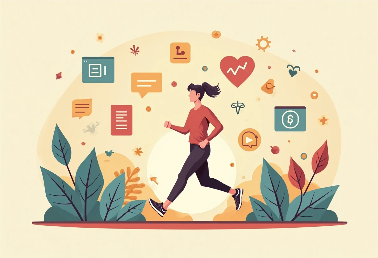 Fitness and lifestyle app representation