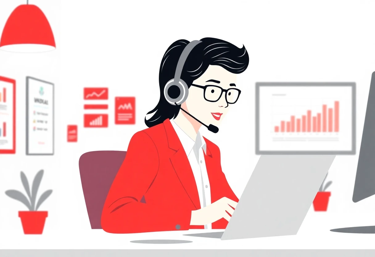 Telesales agent at work