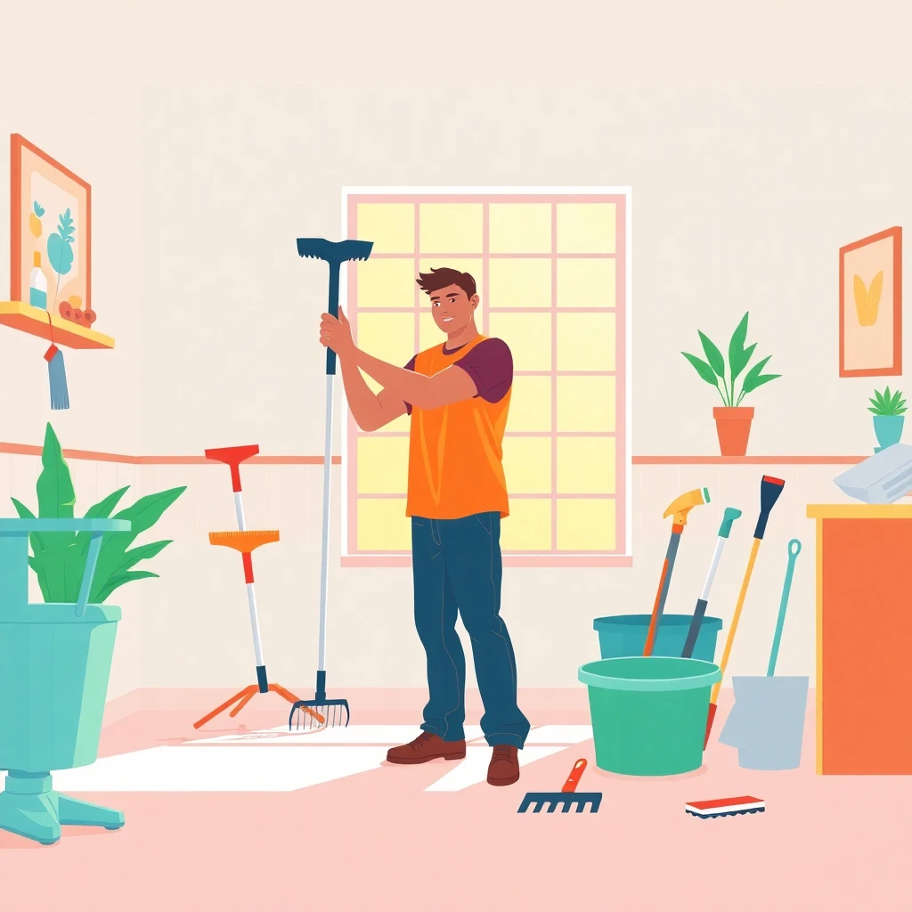 Flexible cleaning work setup