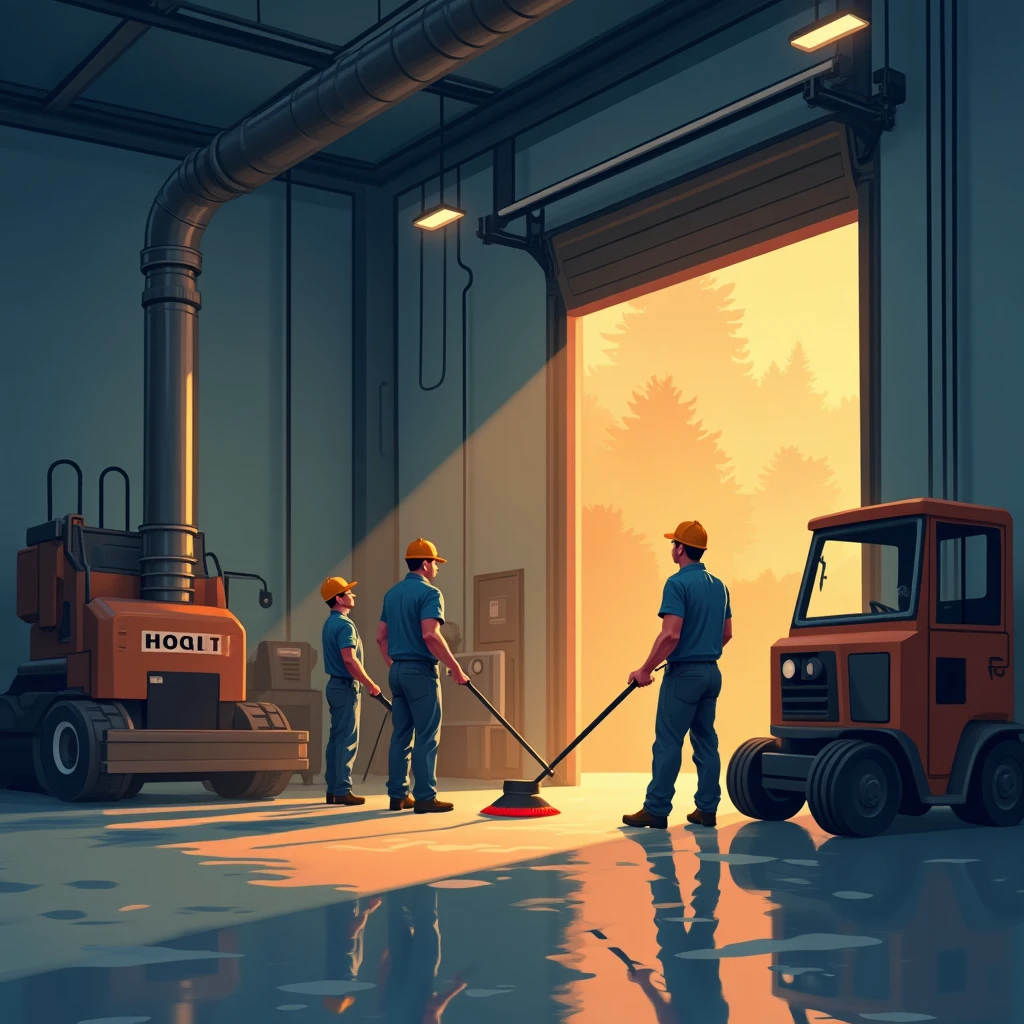 Commercial cleaning team