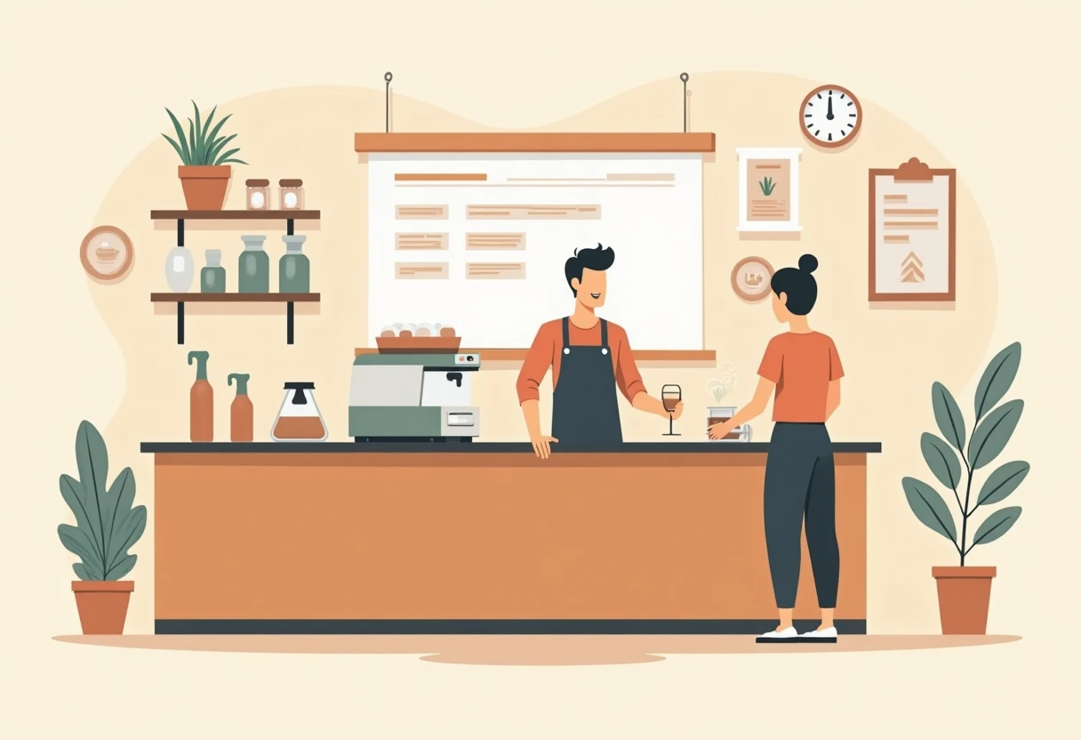Barista preparando café