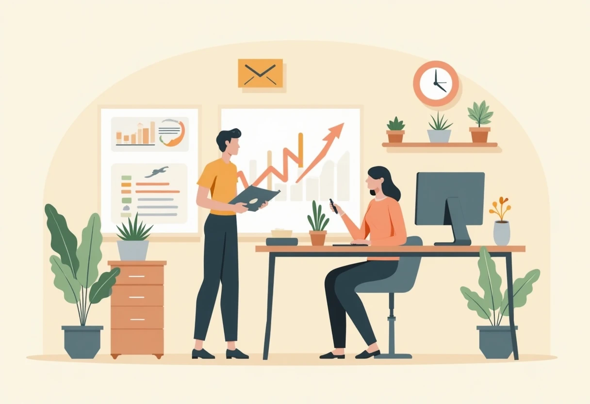 Trabajando en servicio al cliente en una oficina