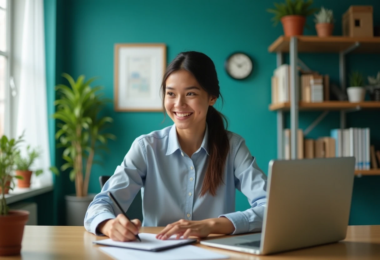 Professionnel travaillant à domicile