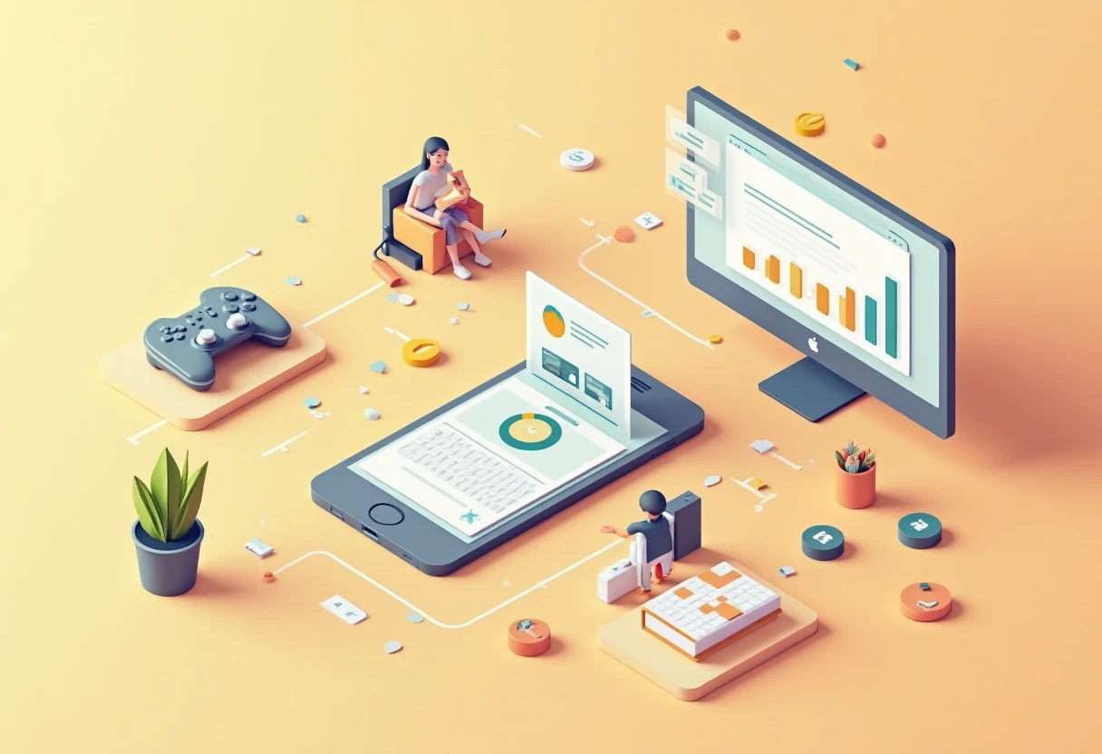 Illustration abstraite d'icônes d'applications de budget