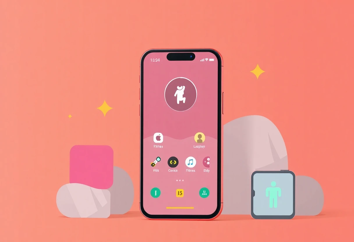 Ilustración de aplicaciones de fitness