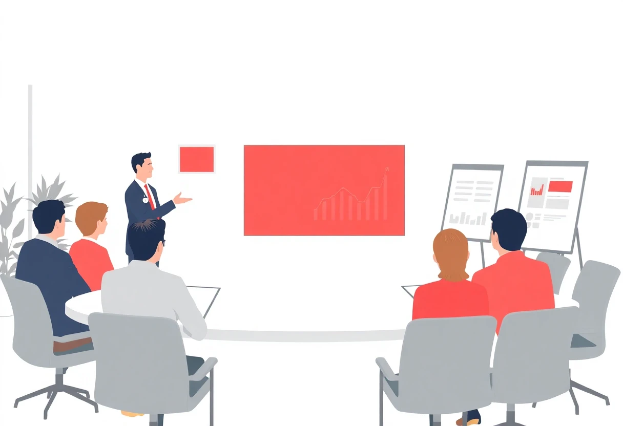 Estrategias de ventas en una oficina moderna