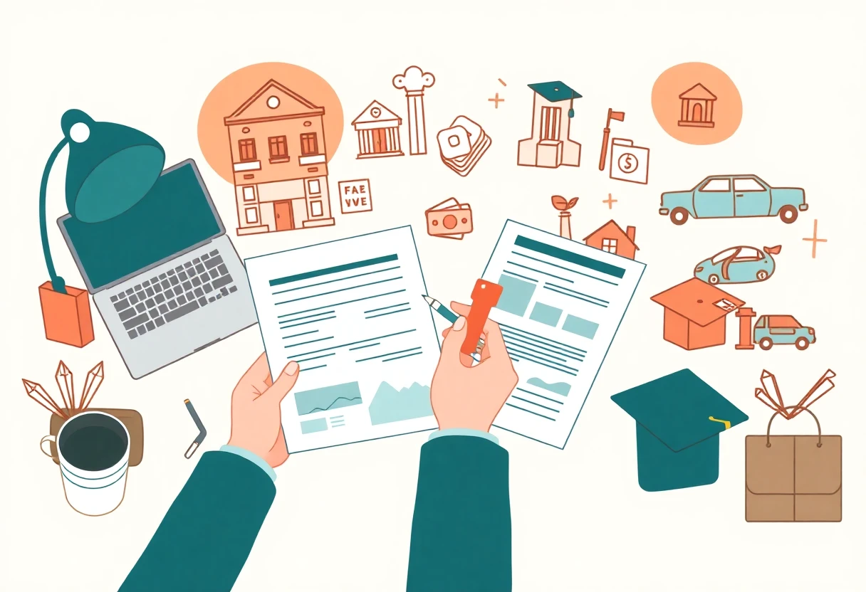 Reviewing financial documents