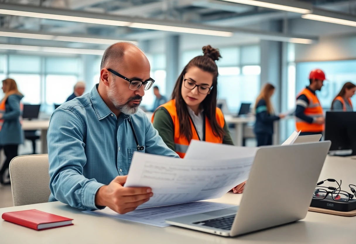 Arquitecto técnico trabajando