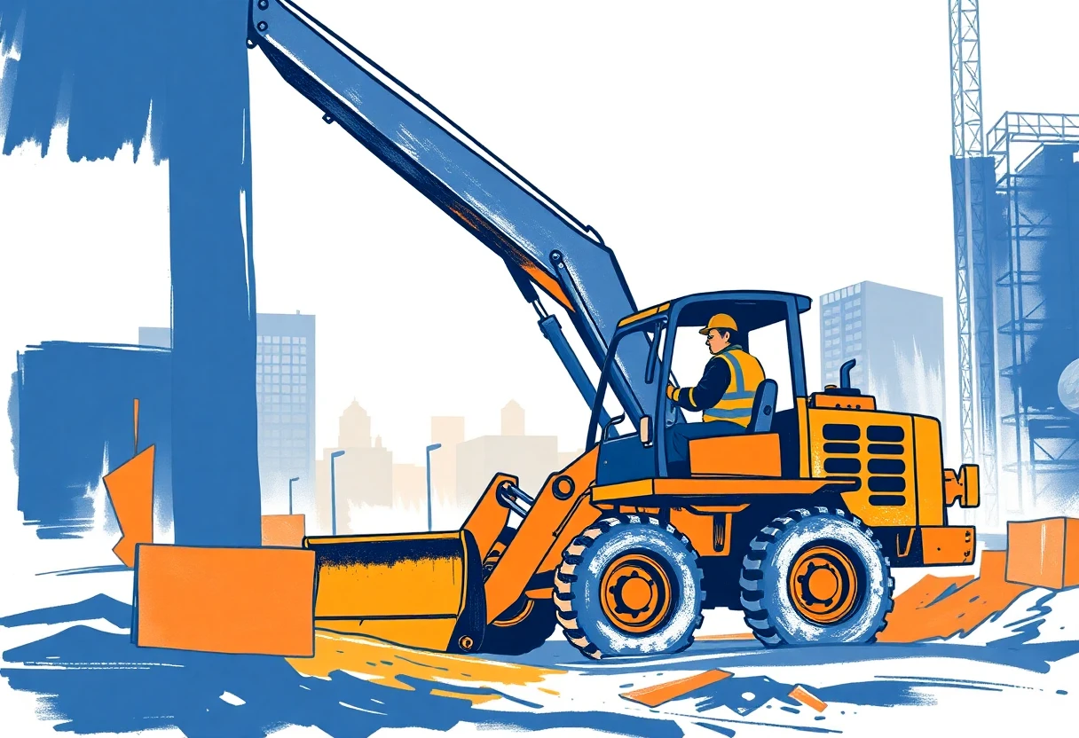 Operador de maquinaria pesada en construcción