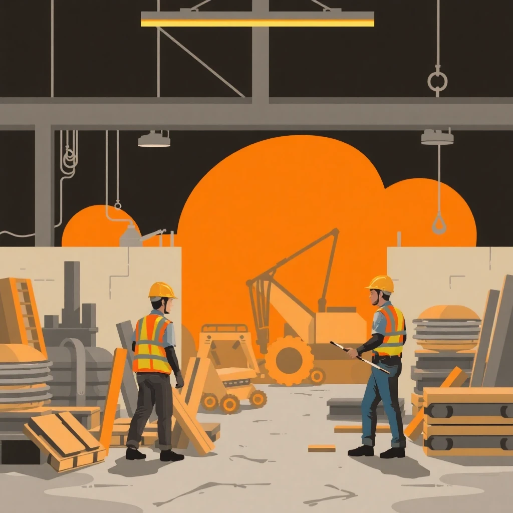Trabajos de construcción en acción