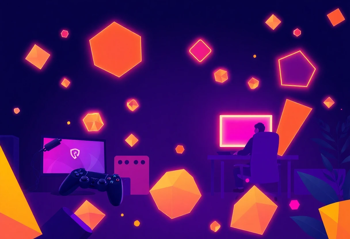Fast-paced gaming illustration