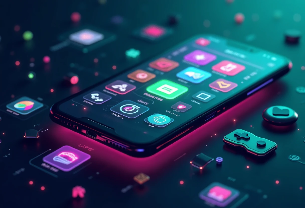 Diverse mobile apps concept