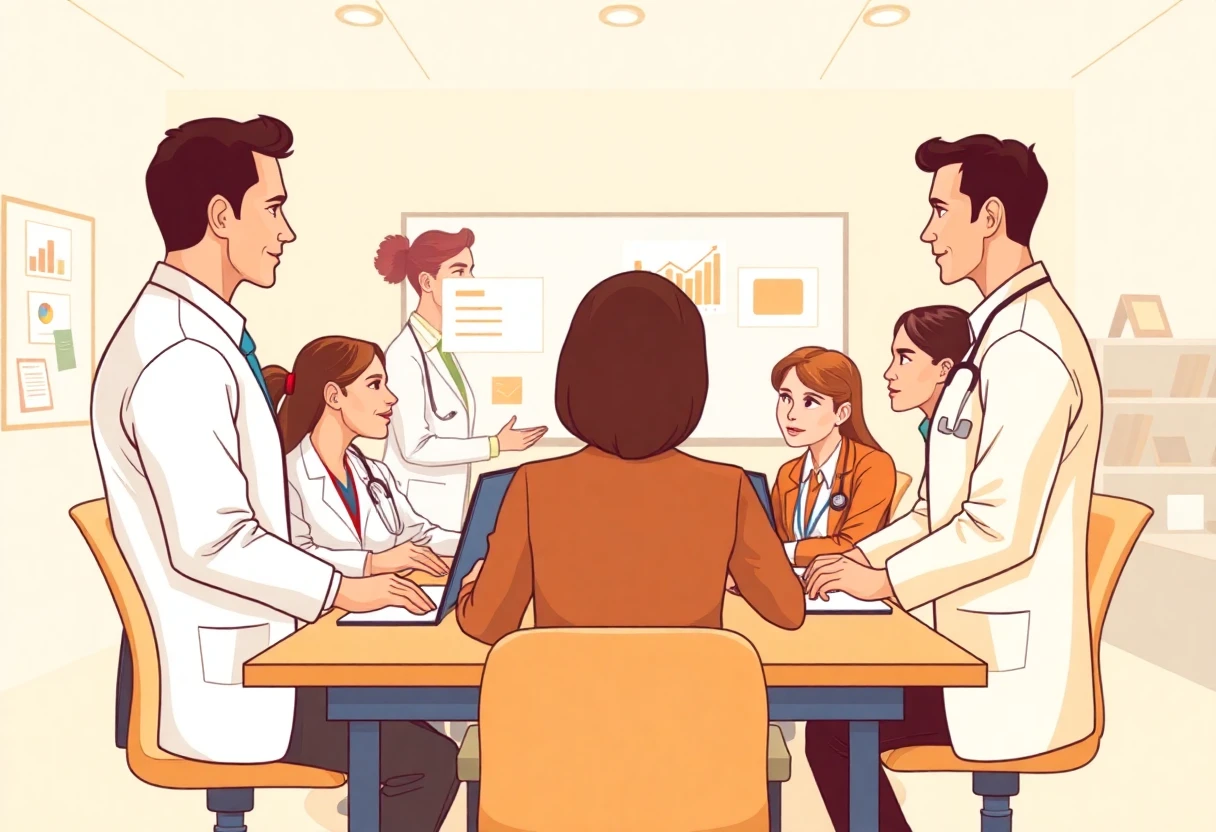 Healthcare professionals in discussion
