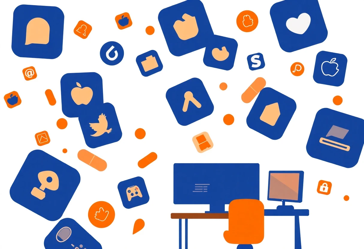 Abstract app icons illustration