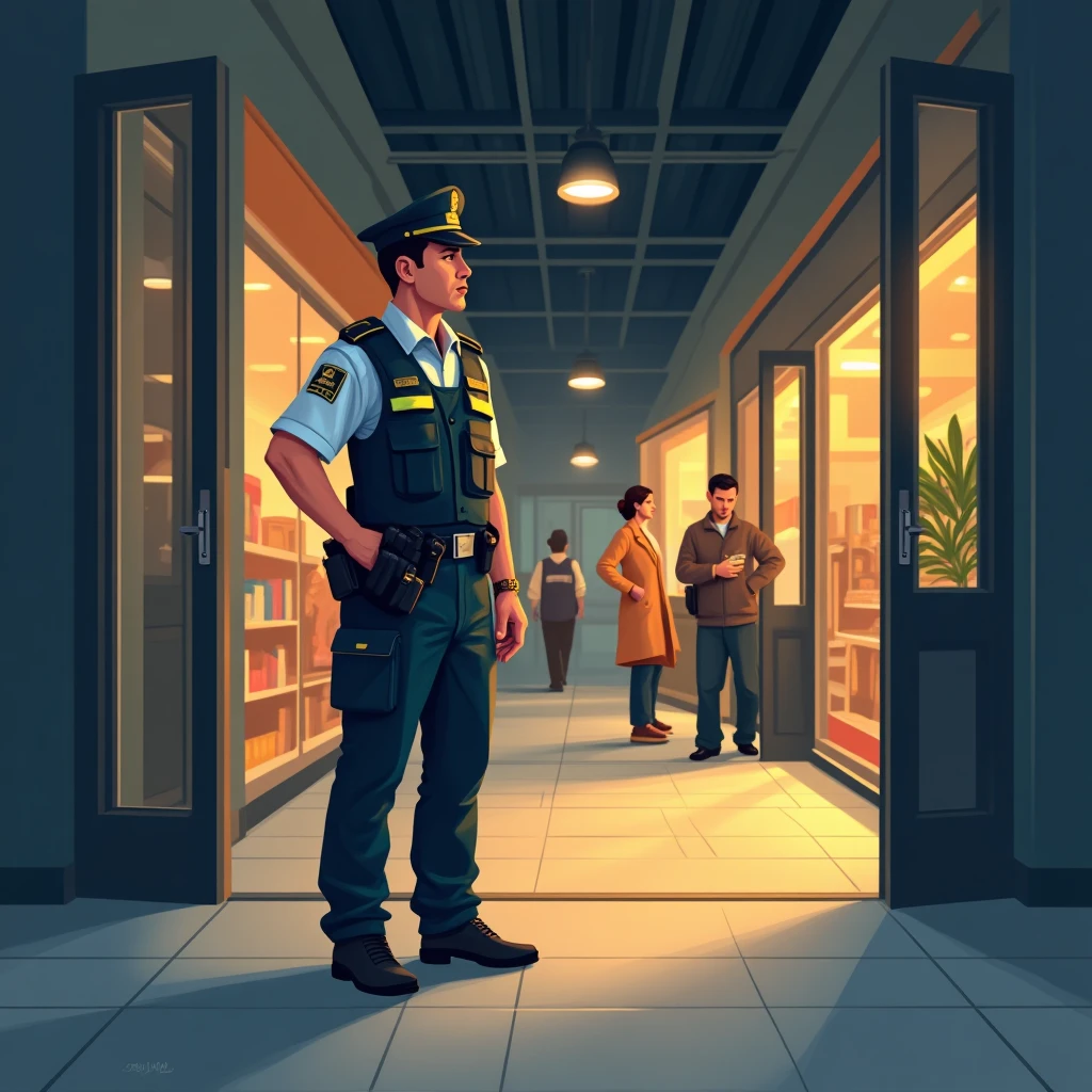 Guardia de seguridad en acción