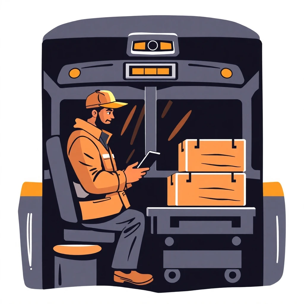 Conductor de reparto en acción