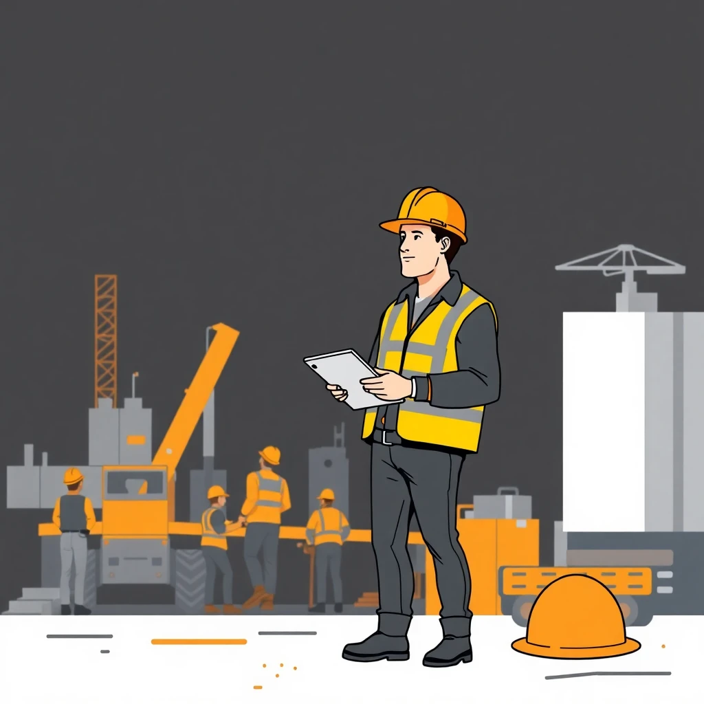 Construction manager with tablet