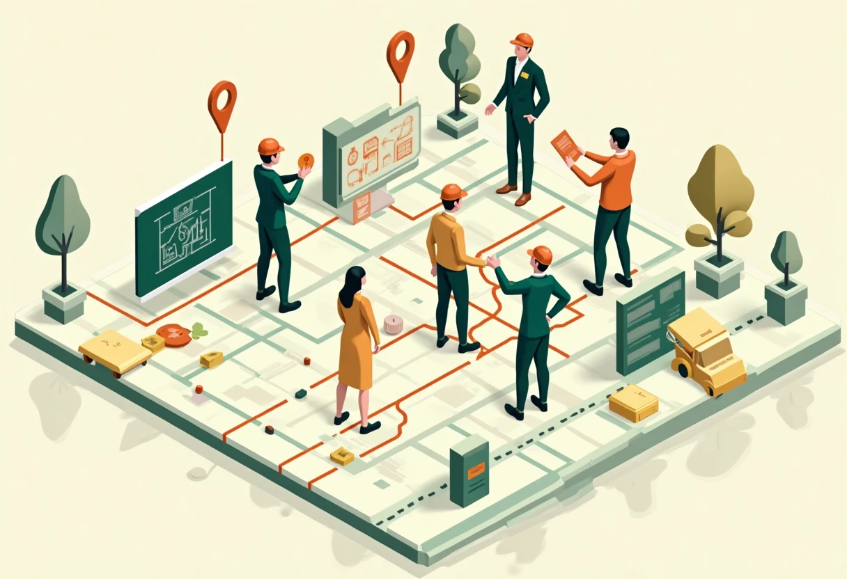 Mapping construction job routes