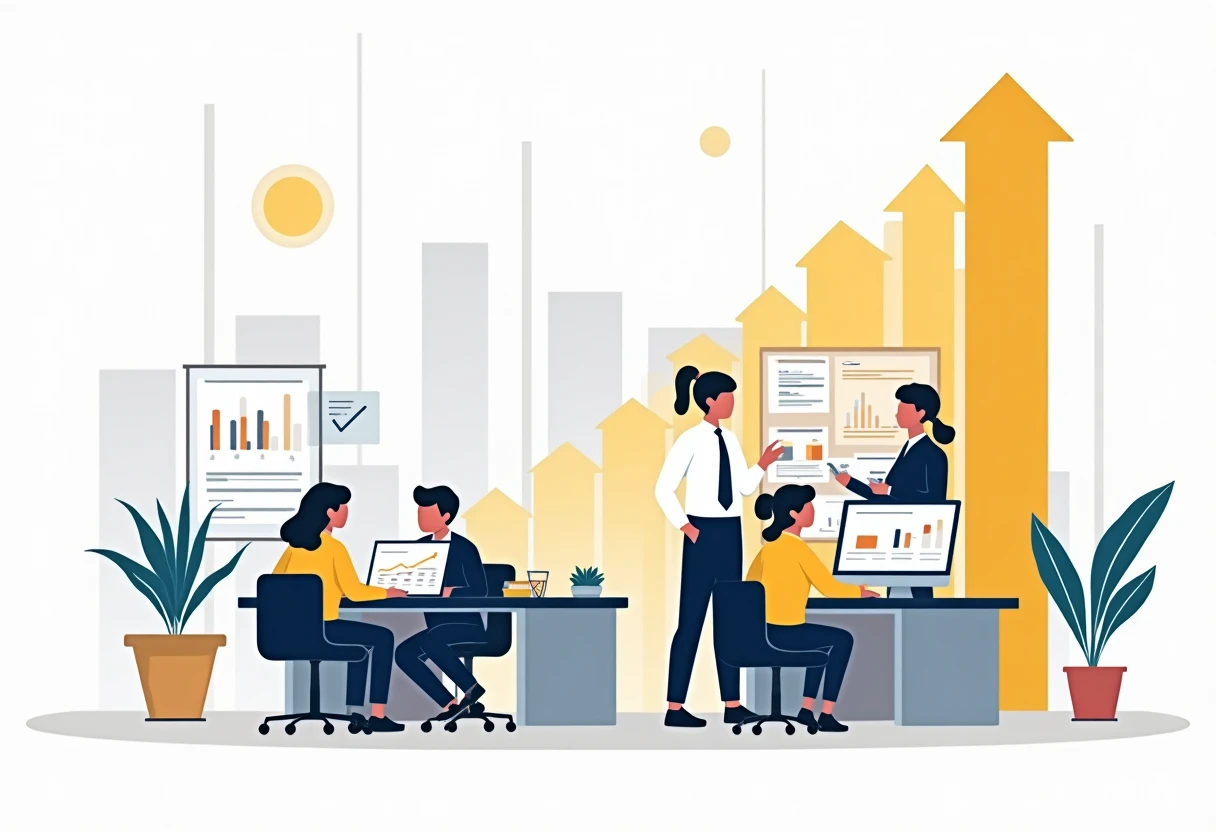 Consultants collaborating in a modern office