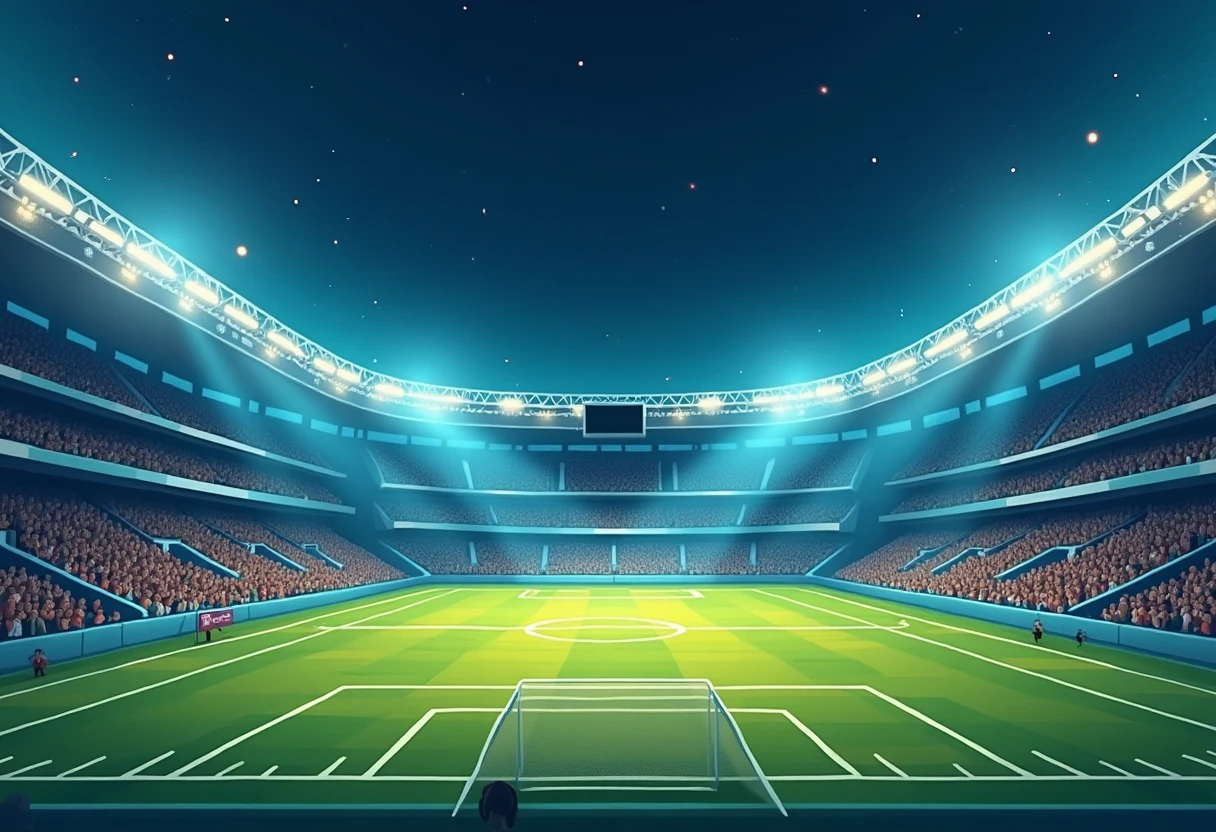 Estádio iluminado para a Copa do Mundo