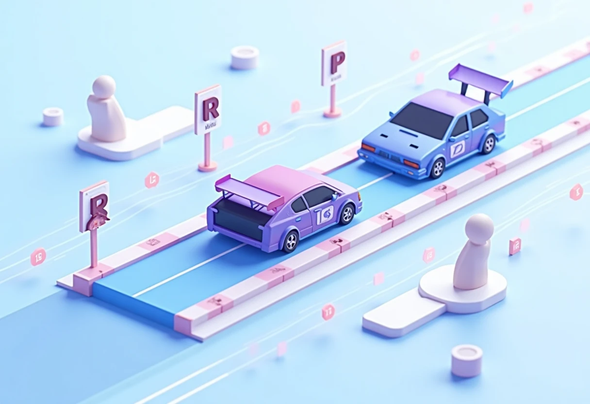 Ilustração de carros de corrida em alta velocidade