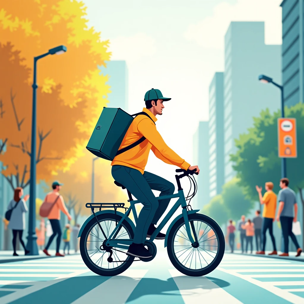 Courier navigating city