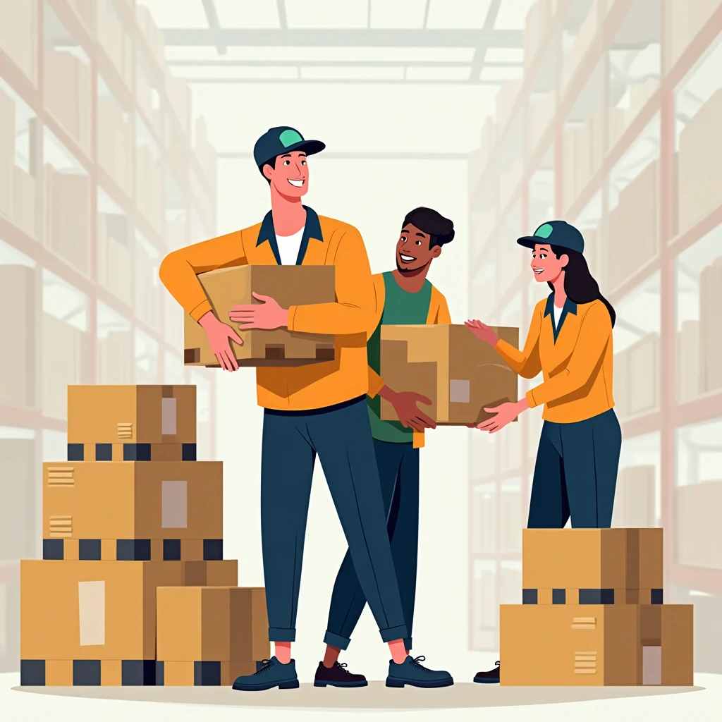 Part-time courier in warehouse