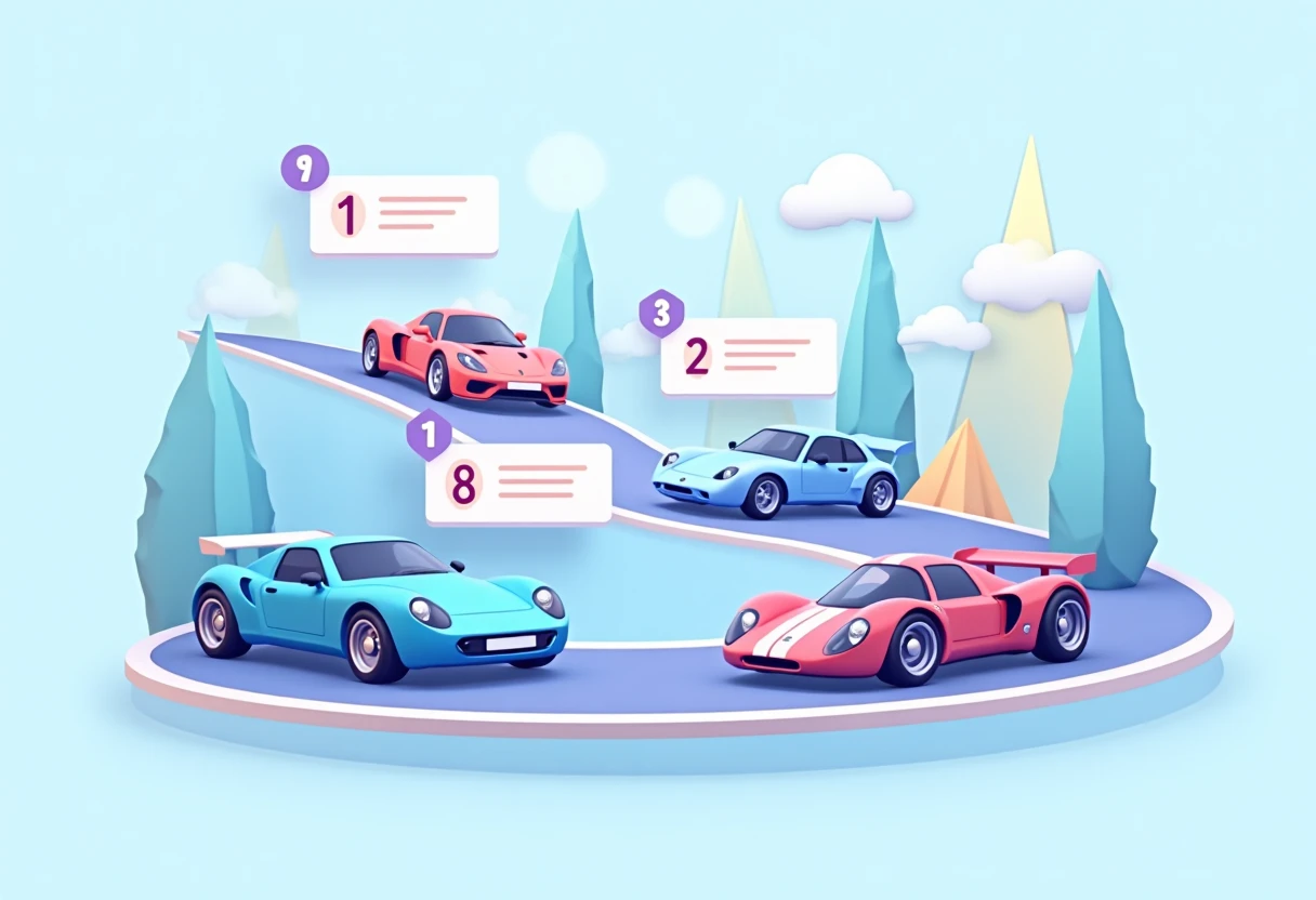 Courses de voiture stylisées