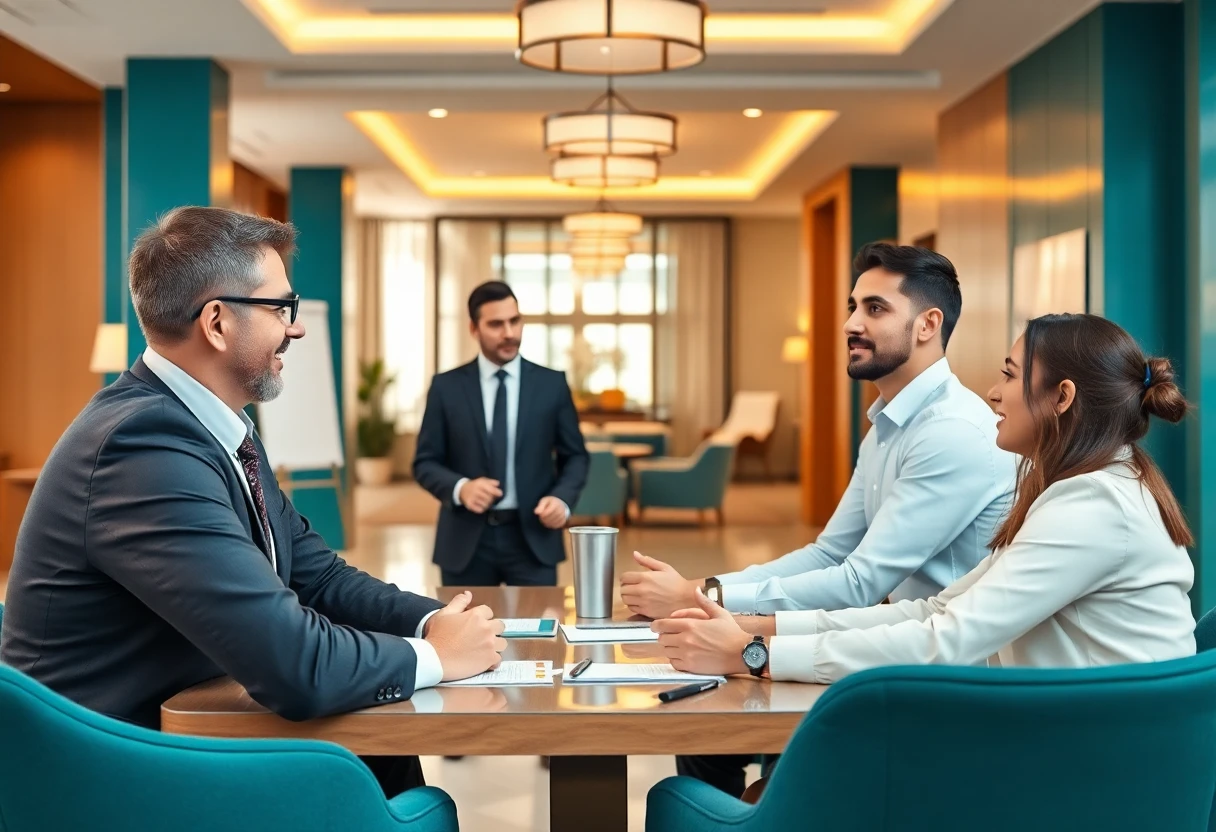 Gerente Geral de Hotel em reunião