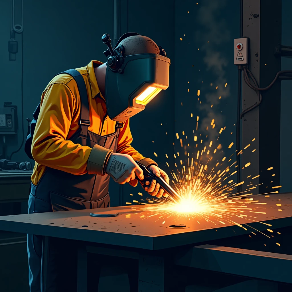 Welder at work