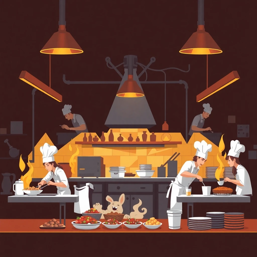 Restaurant kitchen hustle
