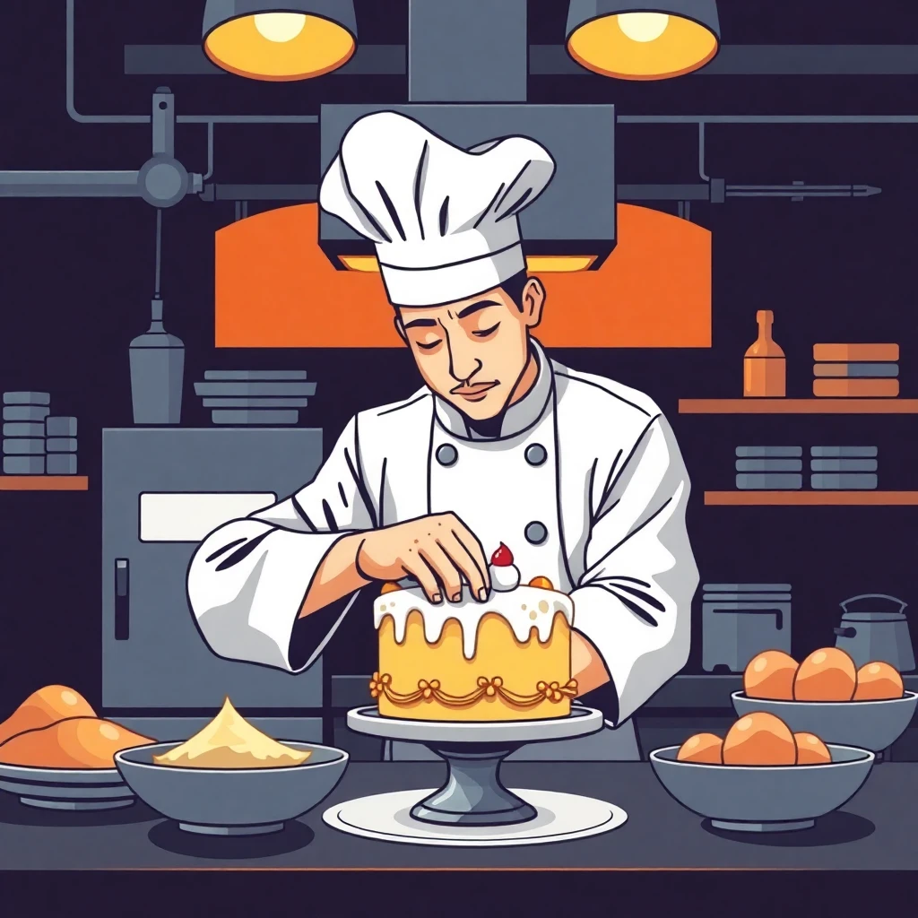 Pastry chef at work