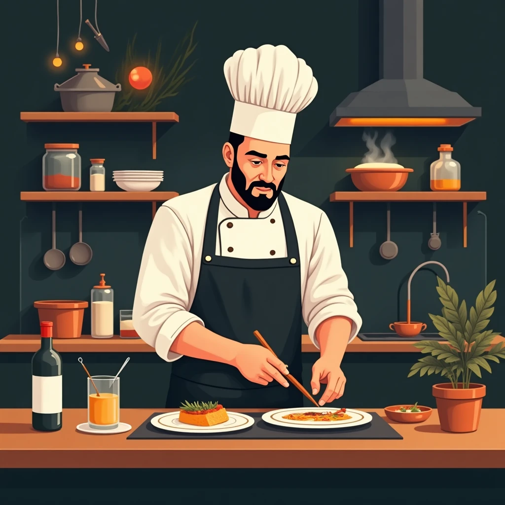 Chef ejecutivo planificando