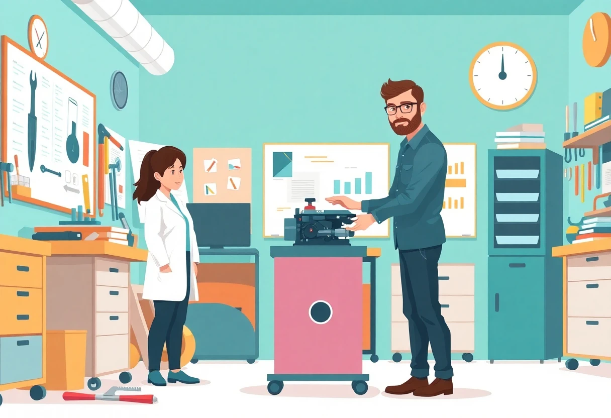 Técnico de reparación en acción