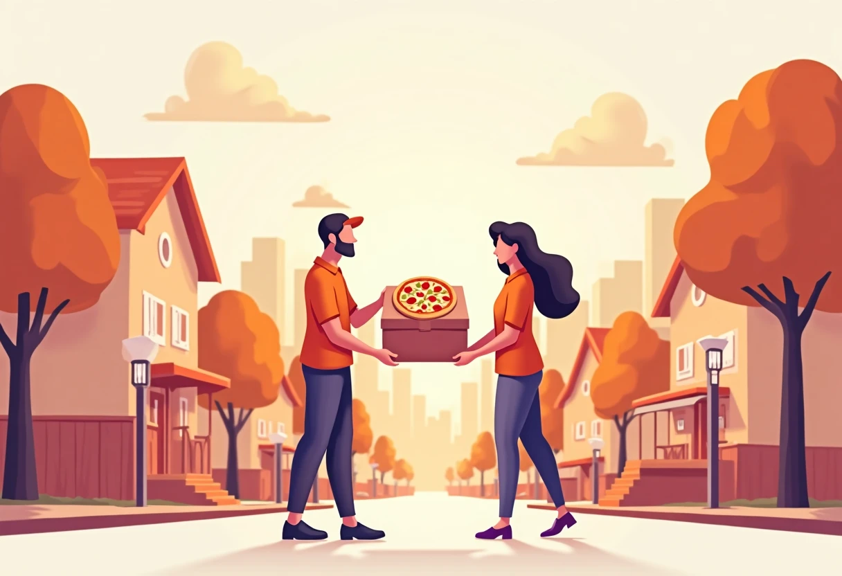 Entrega de pizza con propinas