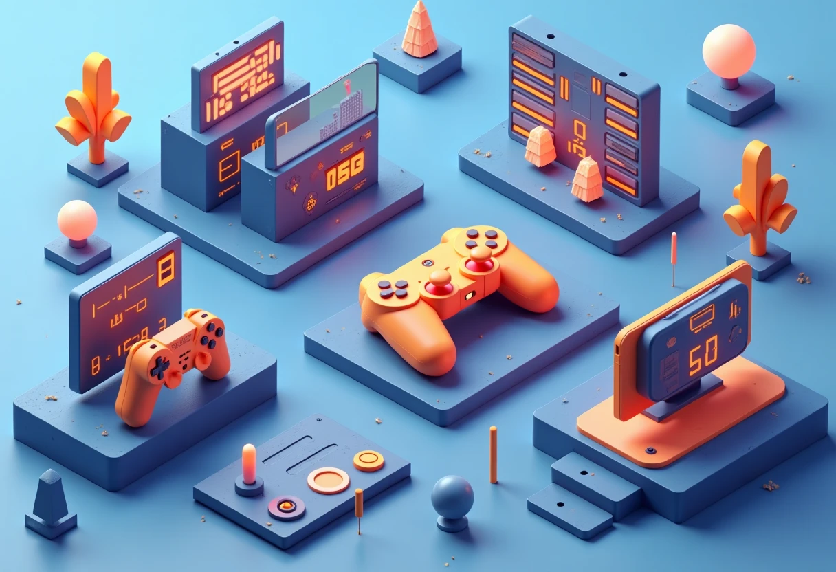 Mobile gaming moments illustration