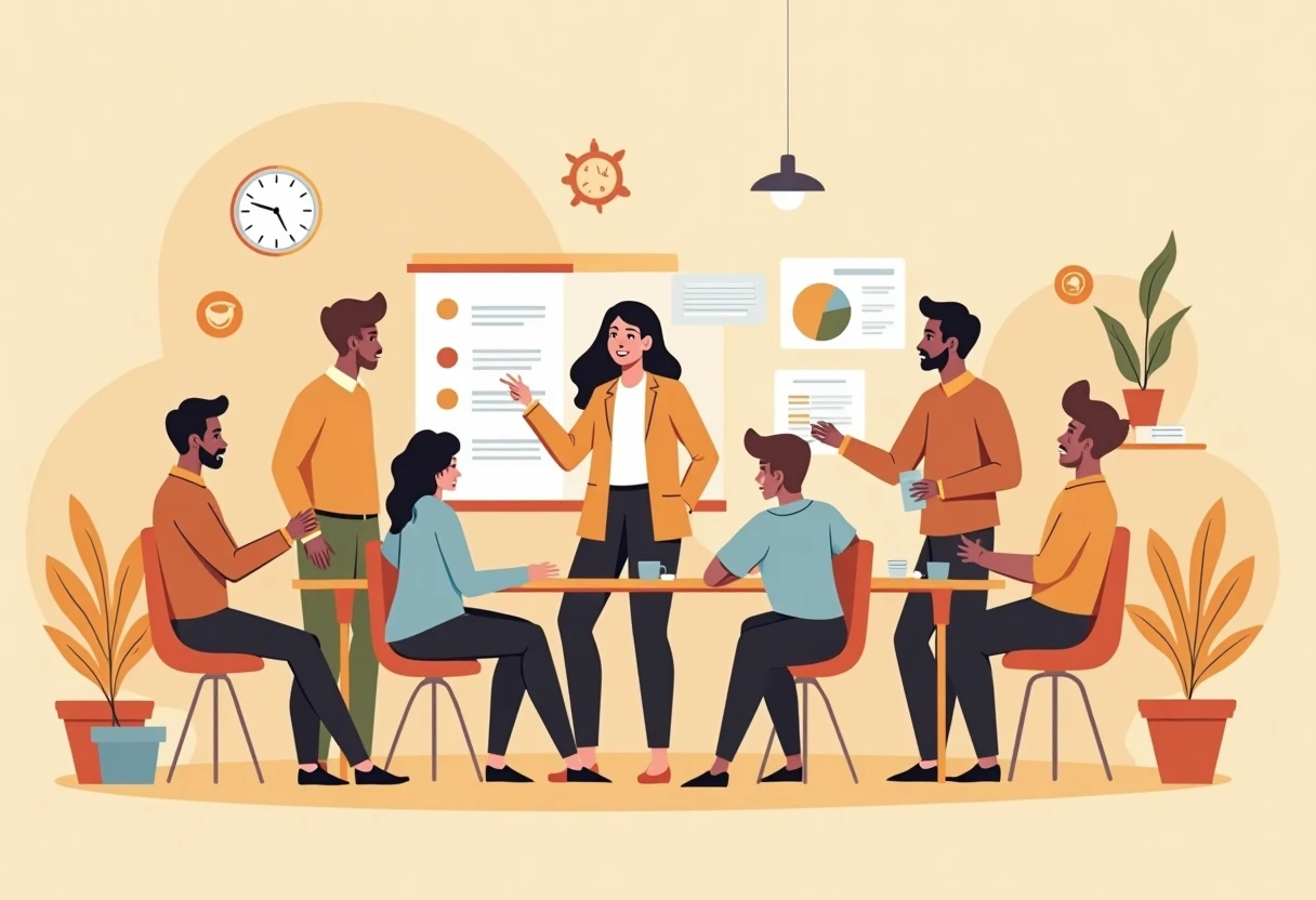 Customer service manager leading a team