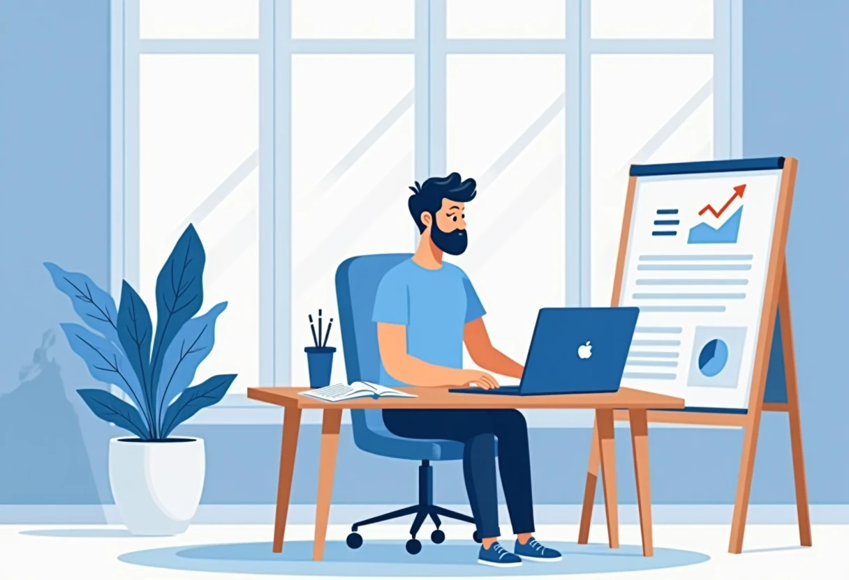 Freelancer home office setting